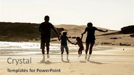  Presentation with children silhouette - Theme featuring happy-family-with-children-silhouette background and a lemonade colored foreground