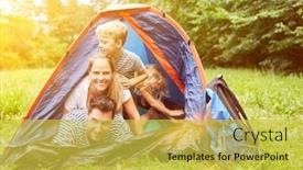  Presentation with family children - Presentation theme featuring happy-family-with-children background and a yellow colored foreground