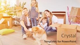  Presentation with family children - Amazing theme having happy-family-with-children backdrop and a coral colored foreground