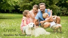  Presentation with family children - Audience pleasing presentation consisting of happy-family-with-children backdrop and a yellow colored foreground
