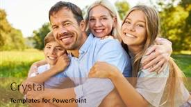  Presentation with daughter - Presentation theme featuring happy-family-with-daughter background and a  colored foreground