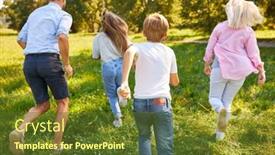  Presentation with daughter - Slide set featuring happy-family-with-daughter background and a tawny brown colored foreground