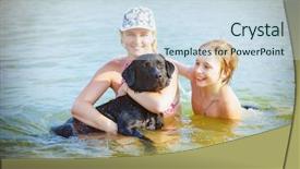  Presentation with dog park dogs plays - Amazing presentation theme having happy family with dog playing backdrop and a  colored foreground