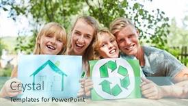  Presentation with dream - PPT theme consisting of happy-family-with-drawing background and a cool aqua colored foreground