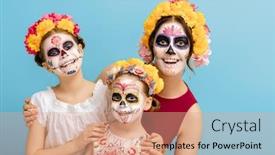 Presentation with mexican day - Presentation theme enhanced with happy-family-with-halloween-creative background and a coral colored foreground