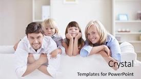  Presentation with happy korean kids - Audience pleasing presentation consisting of happy family with kids backdrop and a white colored foreground