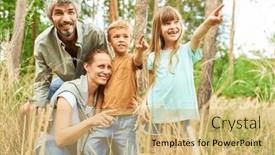  Presentation with family children - Presentation enhanced with happy-family-with-two-children background and a yellow colored foreground