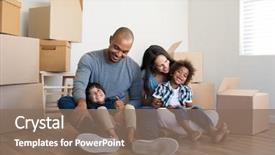  Presentation with family children - PPT layouts enhanced with happy family with two children background and a violet colored foreground