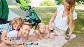  Presentation with happy kids - Slides enhanced with happy-family-with-two-kids background and a coral colored foreground