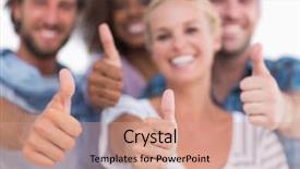  Presentation with giving - Presentation consisting of portrait in profile of relaxed cute business woman on background of office window split toned photo background and a light gray colored foreground