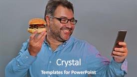  Presentation with fat - Theme enhanced with happy fat man taking selfie background and a teal colored foreground