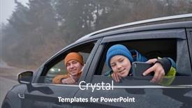  Presentation with journey - Presentation design featuring happy-father-and-son-sitting background and a dark gray colored foreground