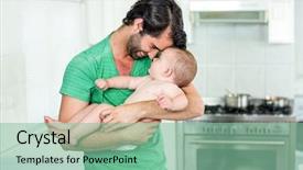  Presentation with 2nd birthday for baby boy - Amazing slide deck having happy father carrying baby boy backdrop and a  colored foreground