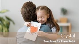  Presentation with postcard - Audience pleasing slide deck consisting of happy-father-s-day-child backdrop and a coral colored foreground