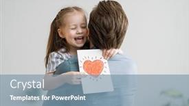  Presentation with postcard - Colorful presentation enhanced with happy-father-s-day-child backdrop and a seafoam green colored foreground