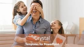  Presentation with postcard - Presentation design with happy-father-s-day-children background and a coral colored foreground