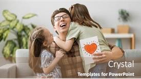  Presentation with togetherness - PPT layouts having happy-father-s-day-children background and a coral colored foreground