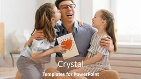  Presentation with togetherness - Cool new theme with happy-father-s-day-children backdrop and a coral colored foreground