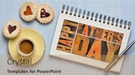  Presentation with cookies - Colorful slides enhanced with happy-father-s-day-greeting backdrop and a yellow colored foreground