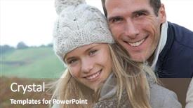  Presentation with fall season - PPT layouts featuring happy father with daughter in fall season background and a violet colored foreground