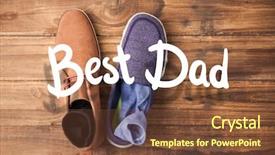  Presentation with shoes - Presentation having happy fathers day against casual background and a tawny brown colored foreground