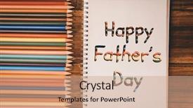  Presentation with chalkboard - PPT theme with happy fathers day against chalkboard background and a coral colored foreground