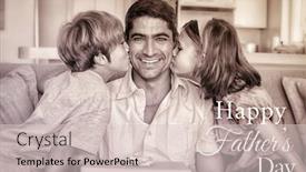  Presentation with photograph - Slide deck enhanced with happy fathers day against photograph of family background and a lemonade colored foreground