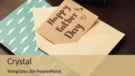  Presentation with kid s happy fathers day - Amazing presentation design having happy father's day card backdrop and a coral colored foreground