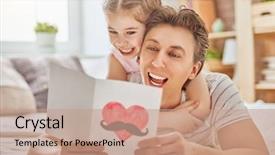  Presentation with kid s happy fathers day - Colorful PPT theme enhanced with happy father's day child backdrop and a coral colored foreground