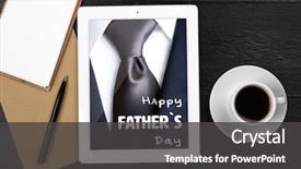  Presentation with coffee cup - Audience pleasing theme consisting of happy father's day concept backdrop and a  colored foreground