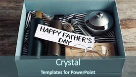  Presentation with father - Presentation enhanced with happy father's day concept background and a ocean colored foreground