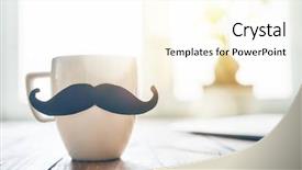  Presentation with father - Audience pleasing presentation theme consisting of happy father's day cup backdrop and a cream colored foreground