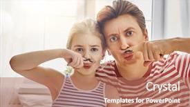  Presentation with family day - Beautiful presentation design featuring happy father's day dad backdrop and a coral colored foreground