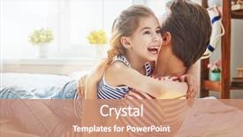  Presentation with family day - Beautiful presentation design featuring happy father's day dad backdrop and a coral colored foreground