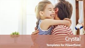  Presentation with happy holiday - Audience pleasing slide set consisting of happy father's day dad backdrop and a coral colored foreground