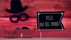  Presentation with black fathers - Audience pleasing theme consisting of happy fathers day in spanish backdrop and a red colored foreground