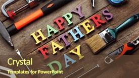  Presentation with kid s happy fathers day - Cool new theme with happy father's day inscription backdrop and a tawny brown colored foreground
