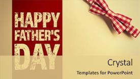  Presentation with kid s happy fathers day - PPT theme consisting of happy father's day red background and a blonde colored foreground