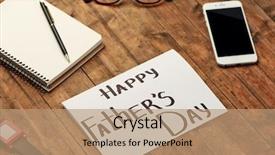  Presentation with kid s happy fathers day - Slide set with happy father's day set background and a coral colored foreground