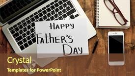  Presentation with father - Amazing presentation theme having happy father's day set backdrop and a tawny brown colored foreground