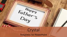  Presentation with father - PPT theme enhanced with happy father's day set background and a red colored foreground