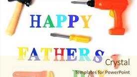  Presentation with childrens day - PPT theme featuring happy fathers day spelled background and a cream colored foreground