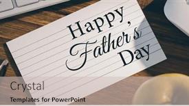  Presentation with index card - Theme consisting of happy-fathers-day-written background and a soft green colored foreground