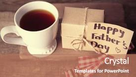  Presentation with greeting card - Cool new PPT theme with happy father's day backdrop and a coral colored foreground