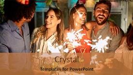  Presentation with birtday - Beautiful PPT layouts featuring happy-female-and-male-holding backdrop and a gold colored foreground