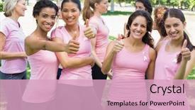  Presentation with breast cancer - Presentation with happy female breast cancer background and a lemonade colored foreground