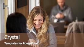  Presentation with coffee - Colorful PPT layouts enhanced with happy female friends having coffee backdrop and a tawny brown colored foreground