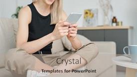  Presentation with millennial - Presentation with happy-female-millennial-sitting background and a mint green colored foreground