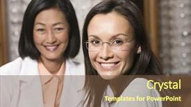  Presentation with optometrist - Cool new PPT layouts with happy female patient and optometrist backdrop and a  colored foreground