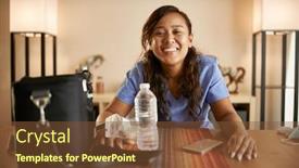  Presentation with nurse - PPT theme having happy-filipina-nurse-at-home background and a tawny brown colored foreground